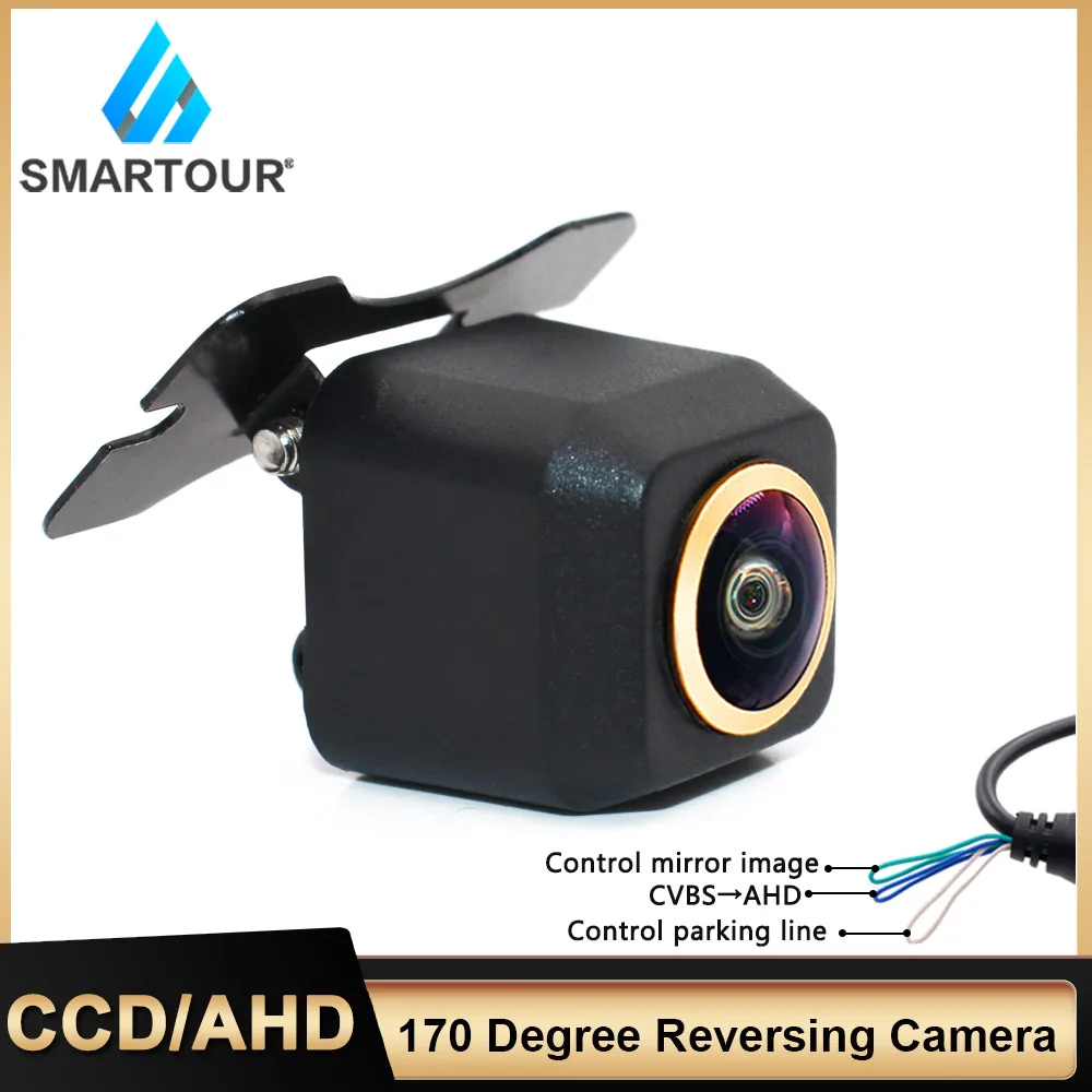 

SMARTOUR CCD AHD 720P 170 Degree Golden Lens Starlight Night Vision Vehicle Rear View Reverse Camera HD Car Universal Camera