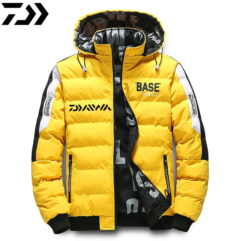 

2024 Daiwa New Men Autumn Winter Cotton Fishing Jacket Warm Comfortable Padded ThickenedRemovable Cap Windproof Fishing Clothing