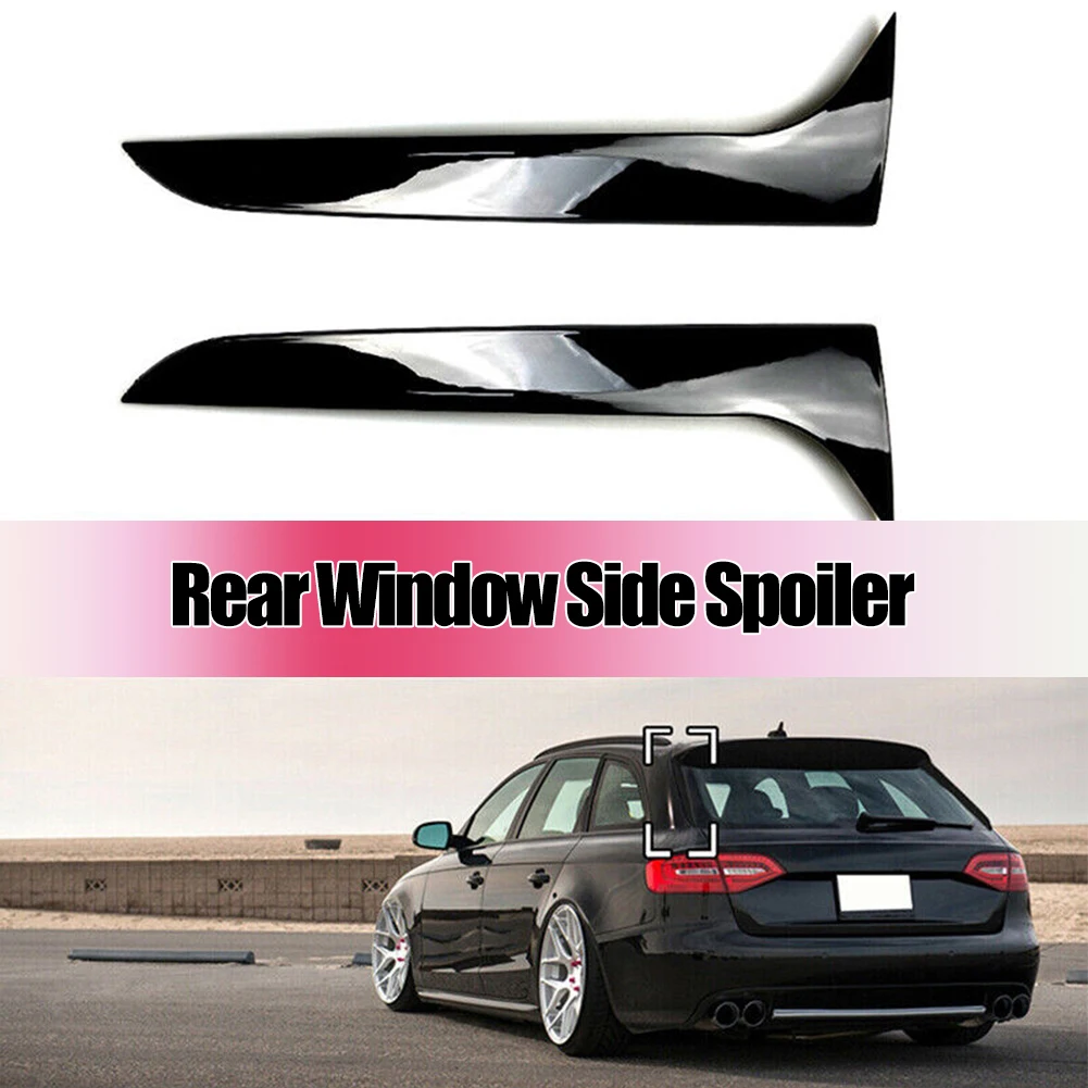 

2pcs Car Rear Glass Side Wing Spoiler For A4 B8 For Allroad For Avant 2009-2016 Car Tuning Sticker Black 47 X 13.6 Cm