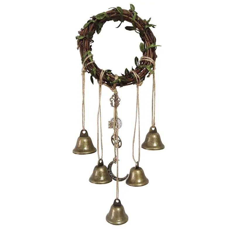 

Witch Wind Chimes Witch Bells Protection Door Hangers Wreath Handmade Hanging Witch Bells Wiccan Magic Wind Chimes For Home Door