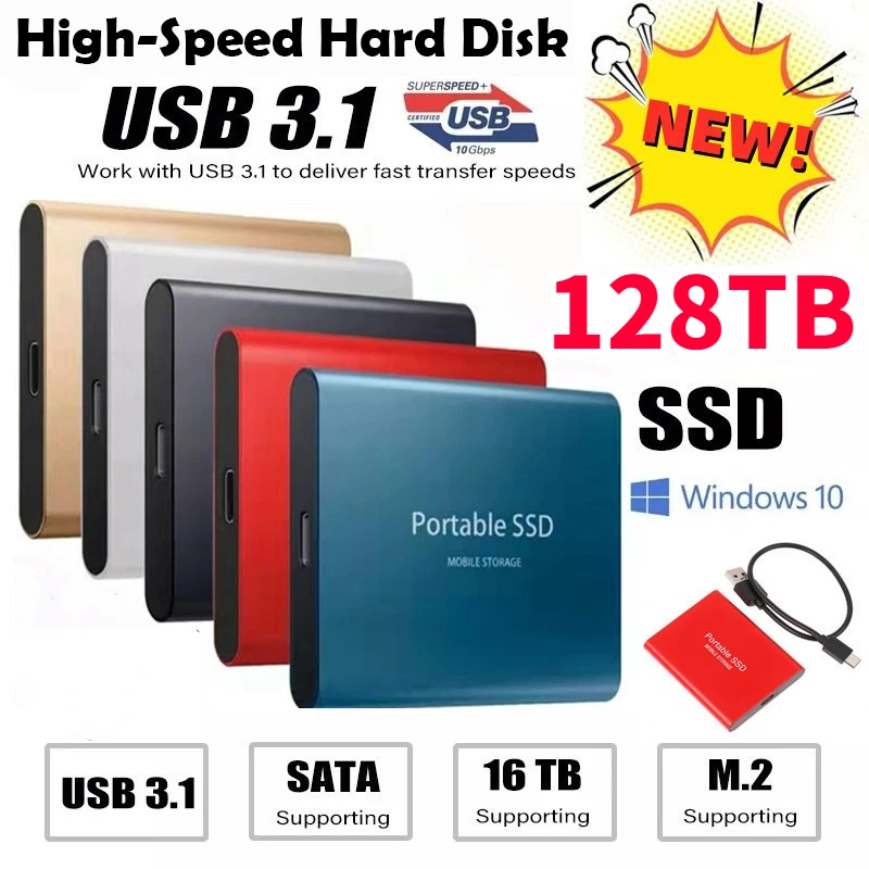

SSD External Flash Drive Type-C USB3.1 2TB 4TB 8TB SSD Drive Portable 16TB Mini Slim High Speed Transfer External Flash Device