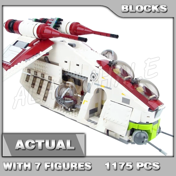 

1175 шт. строительные блоки для Детского конструктора Звездные войны, солдатский корабль, Летающий Велосипед, Skywalker 05041