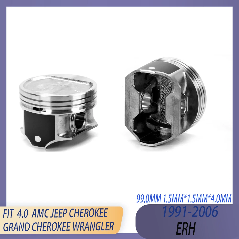 Комплект поршней и колец AMC STD Engine 6 шт. подходит для 91-06 4 0 л 12 В ERH OHV JEEP CHEROKEE GRAND I II
