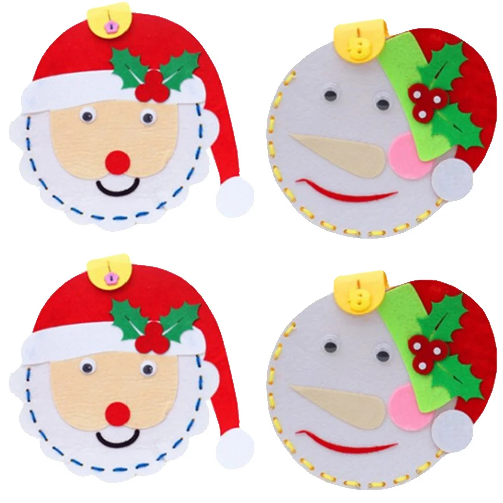 

Christmas Bag Diy Bags Gift Craftsewing Pouch Holiday Handbag Candy Childtreatcellophane Dress Kids Cartoon Reindeer Felt Kit