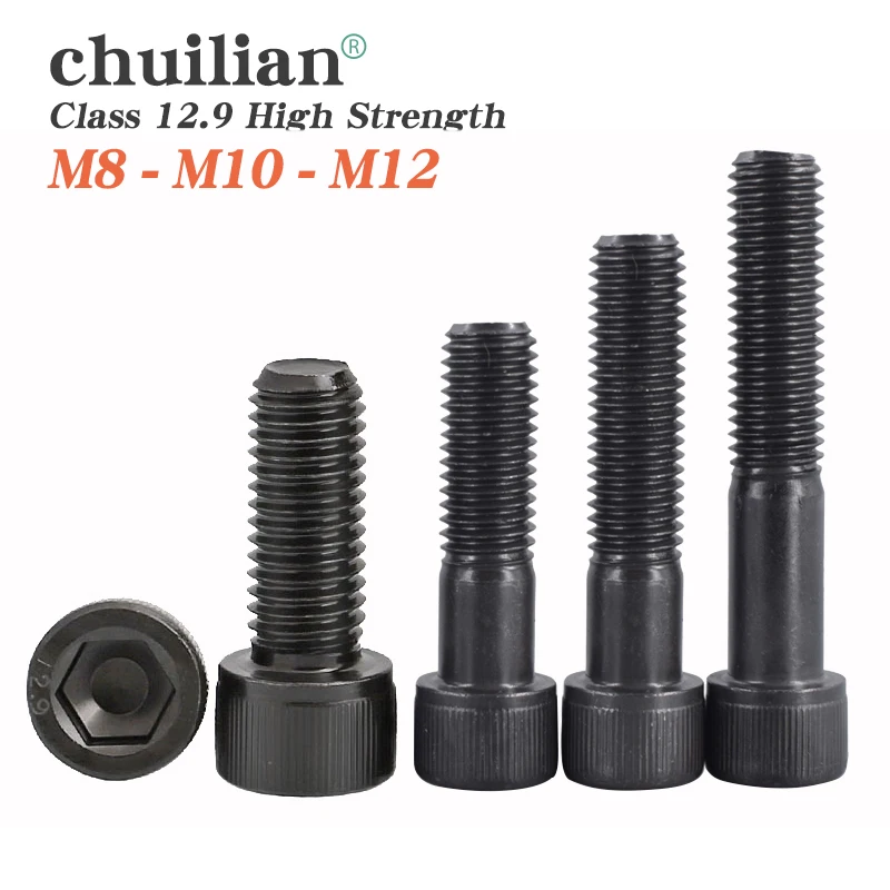 

Hexagon Hex Socket Cup Head Screw Bolts M8 M10 M12 carbon steel material screws black color din 912 grade 12.9 for machinery