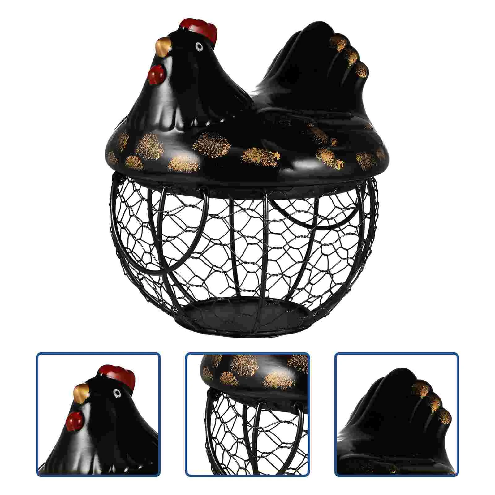 

Cookie Display Stand Basket Chicken Design Baskets Home Desktop Adornment Iron Holder Shape Storage