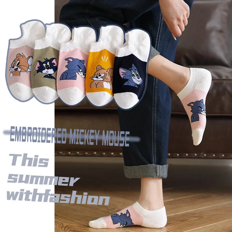 

Kawaii Cartoon Tom and Jerry Anime Socks Casual Cotton Socks Harajuku Ankle Socks Crew Socks Short Socks Sock Slippers for Girl