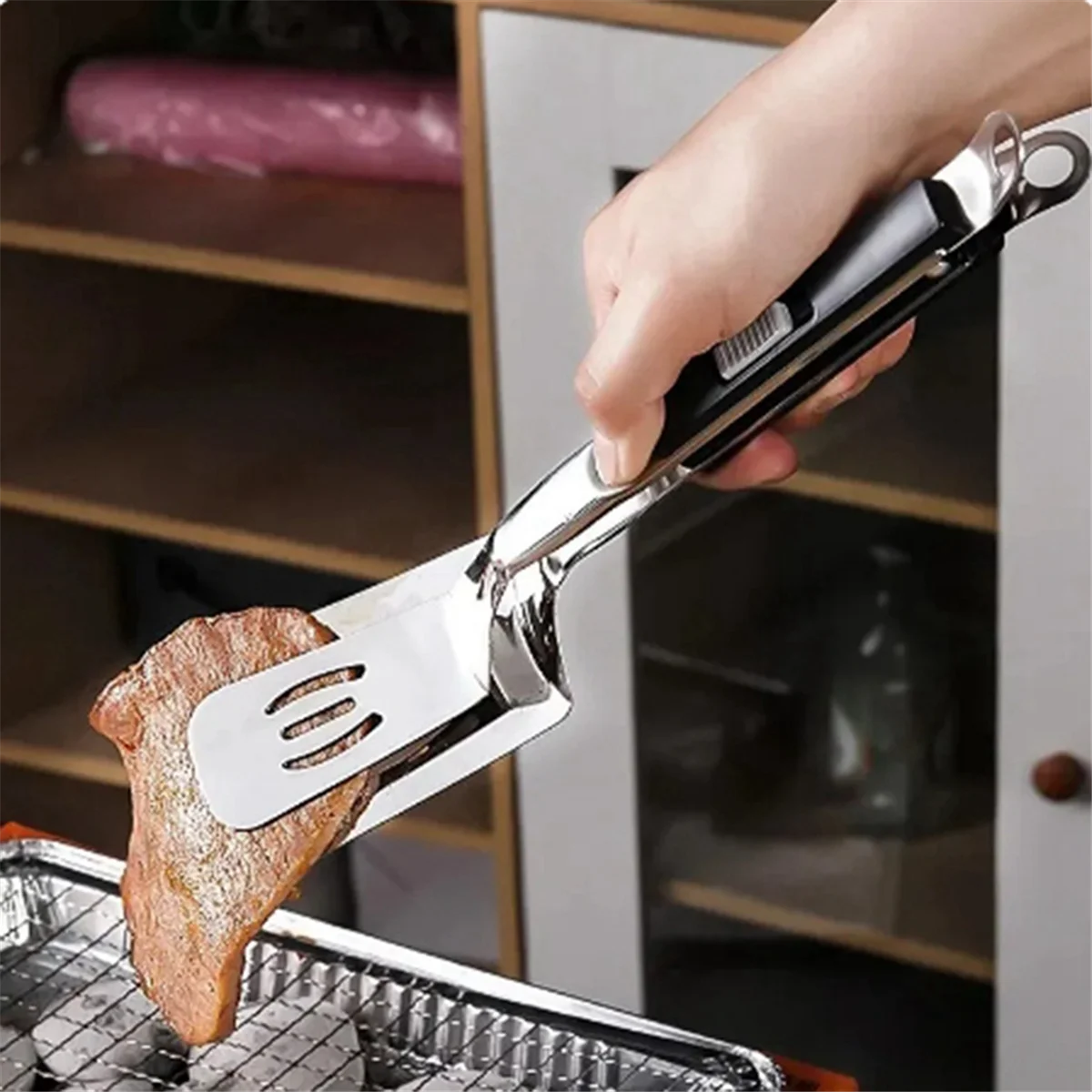 Зажим для стейка из нержавеющей стали лопаточка блинов барбекю щипцы жарки рыбы