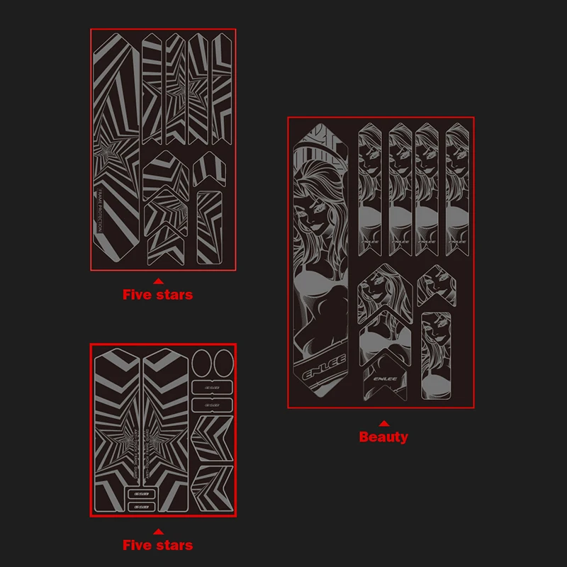 

ENLEE Bike Reflective Stickers With Unique Pattern Design Durable Long Lasting Easy Operation Non Slip For Mountain Bike