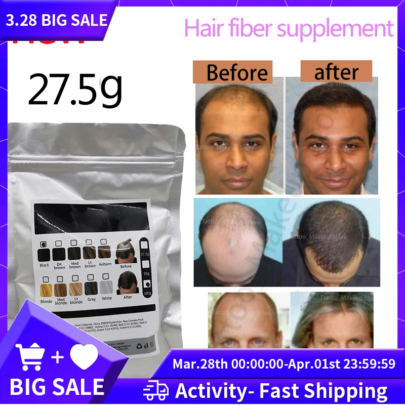 

27.5 Hair Fibers Keratin Thickening Spray Building Fibers Bag Loss Products Instant Wig Regrowth Powders Refill Bag Repeated Use