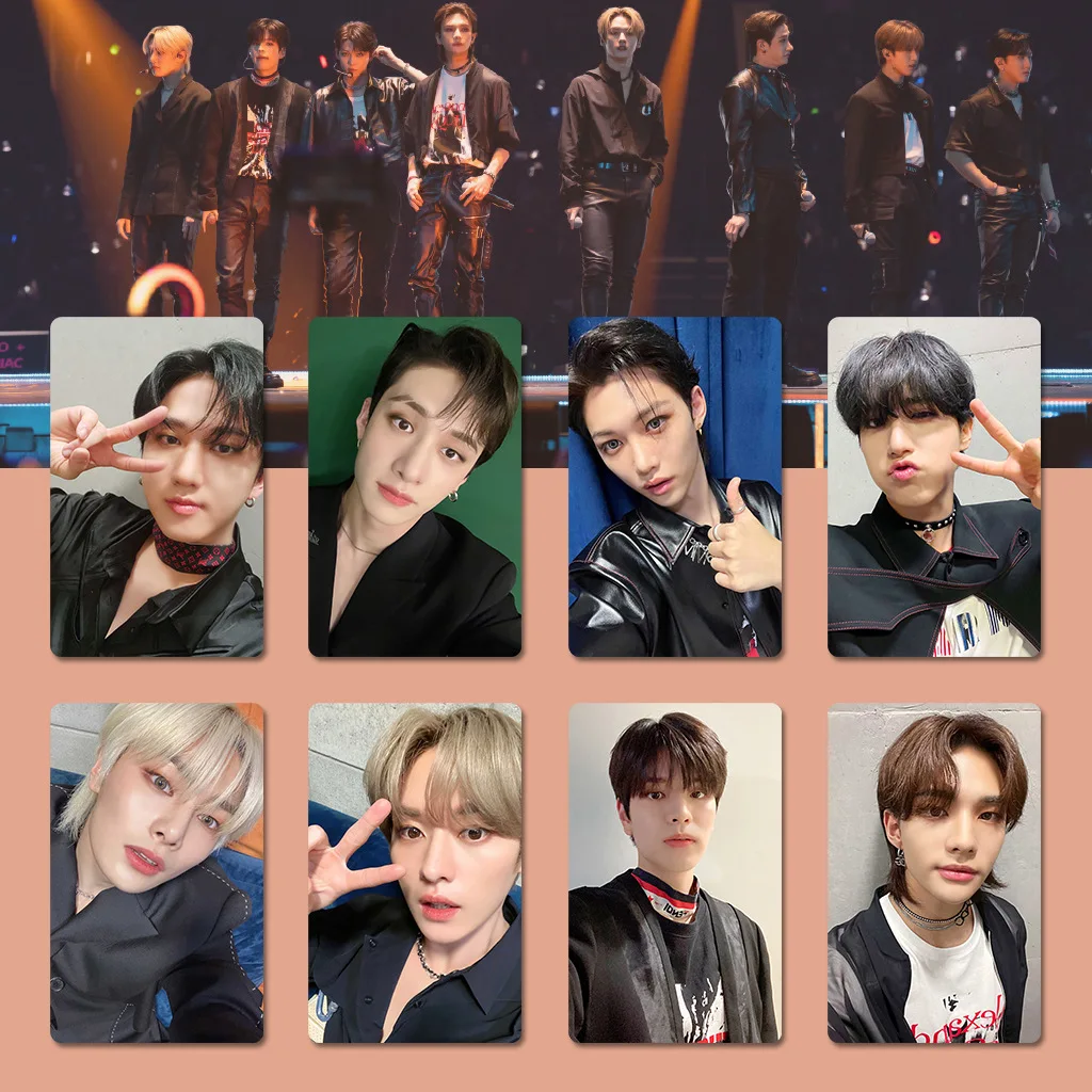 

8 шт. KPOP StrayKids KCON 2022 LA селфи фотокарты двусторонние ломо-карты HyunJin Felix