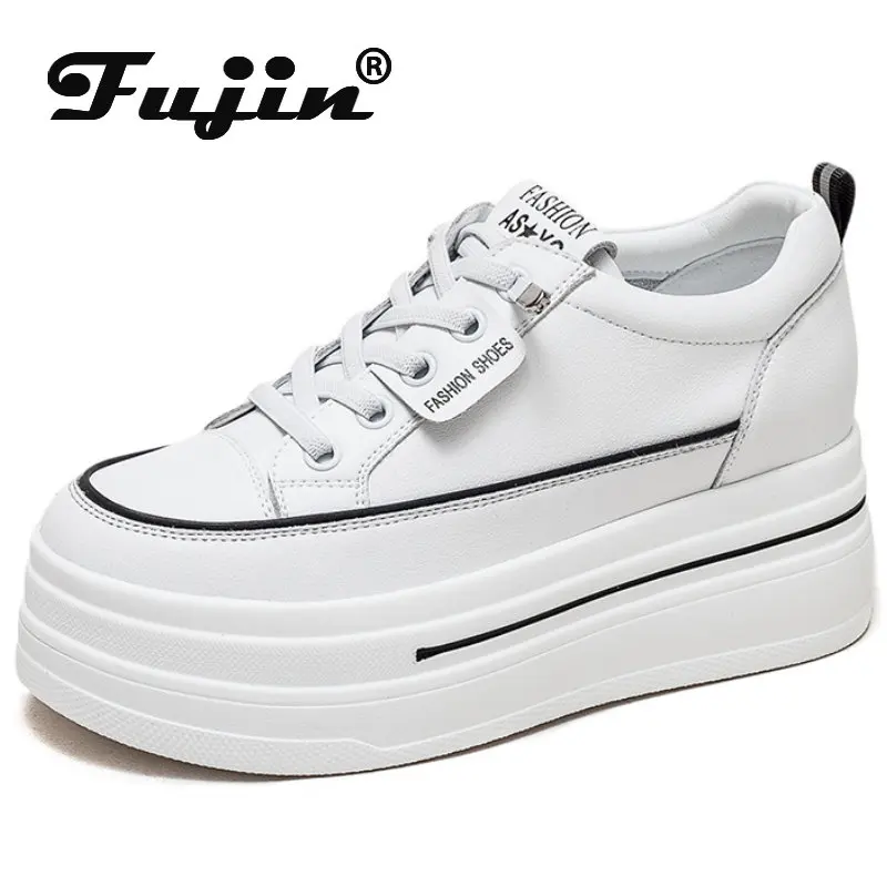 

Fujin 6.5cm Natural Cow Genuine Leather Women Platform Chunky Sneakers Comfy High Brand Casual Shoes Ladies Vulcanize Loafers
