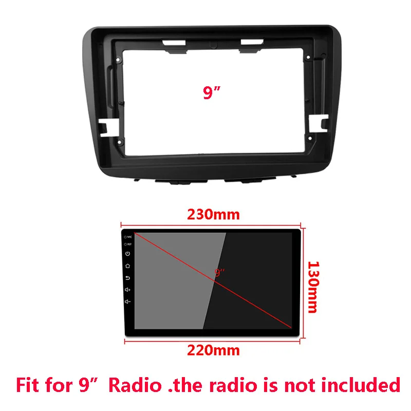 

9" Car Radio Fascia For SUZUKI Baleno 2015+ Auto Stereo ABS Plastic Panel Mounting Bezel Faceplate DVD/CD Audio Dash Frame Kit