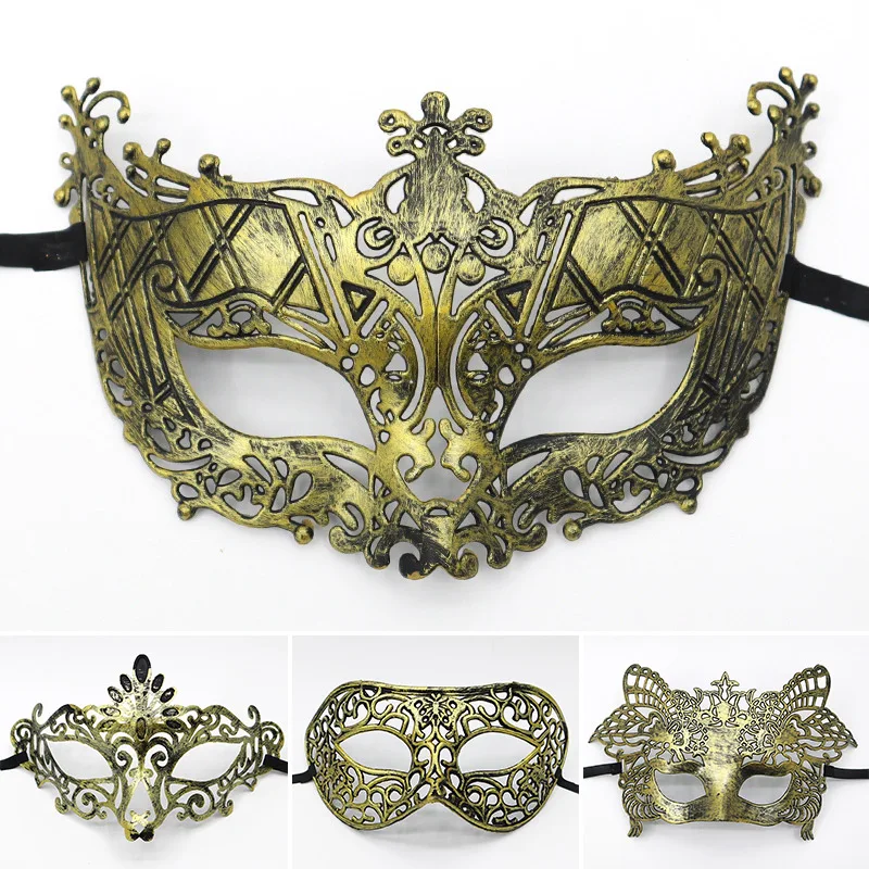 

Women Men Masquerade Face Cover Set Sexy Fox Eye Masks Party Fancy Dress Cosplay Costume Metal Venetian Masquerade Masks