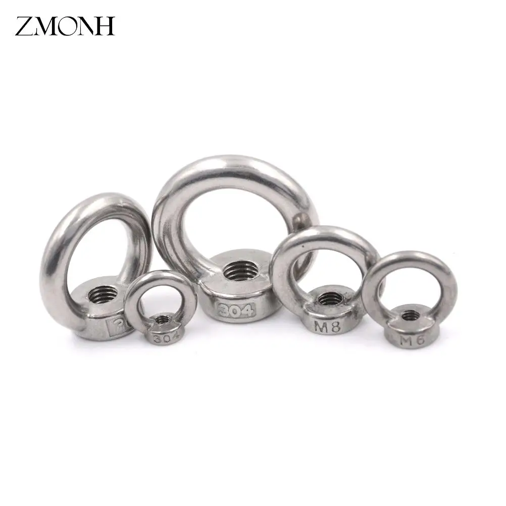 

1pcs M5/M6/M8/M10/M12 Eye Nut Stainless Steel Marine Lifting Eye nut Ring Nut Loop Hole for Cable Rope Lifting