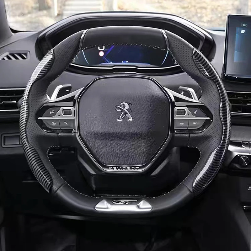 

Peugeot Car Carbon Fiber steering wheel cover non-slip For Peugeot 3008 4008 5008 508L 408 2008 308S e2008 301 206 207 307 Car