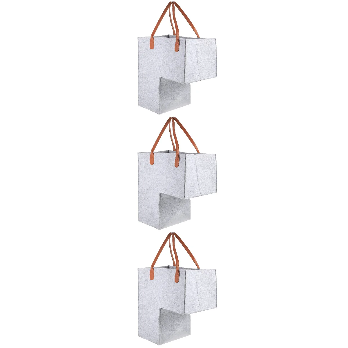

3x Handle Design Stair Storage Organizer L-shape Home Laundry Basket Stair Organizer for Hotel Dorm Housewarming Gift