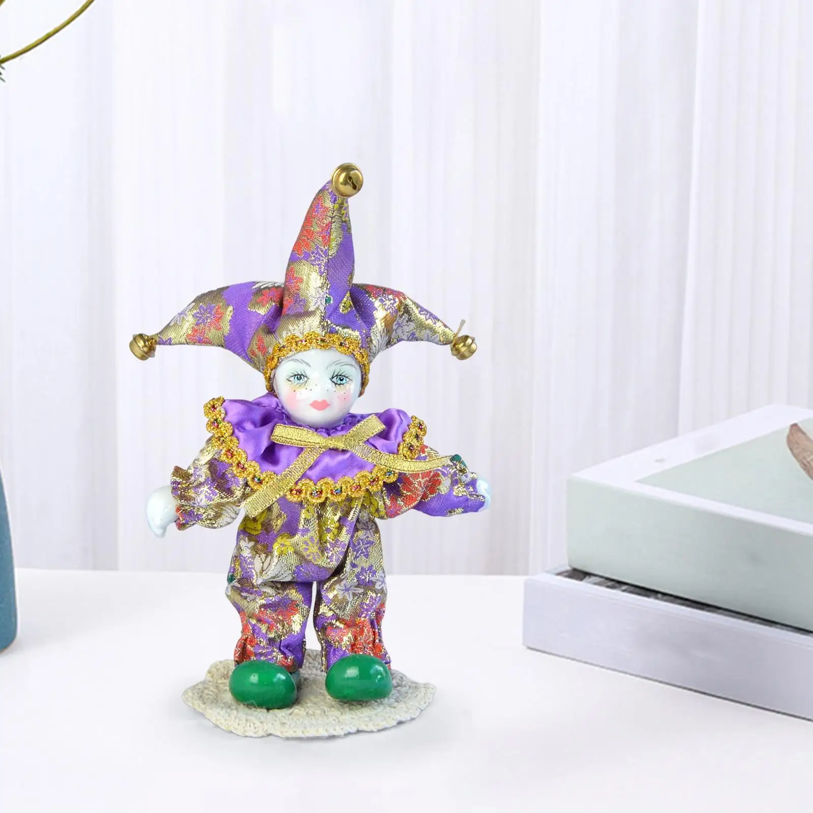 

Clown Doll Dressed in Costume Ornament for Valentin Gift Collections Holiday