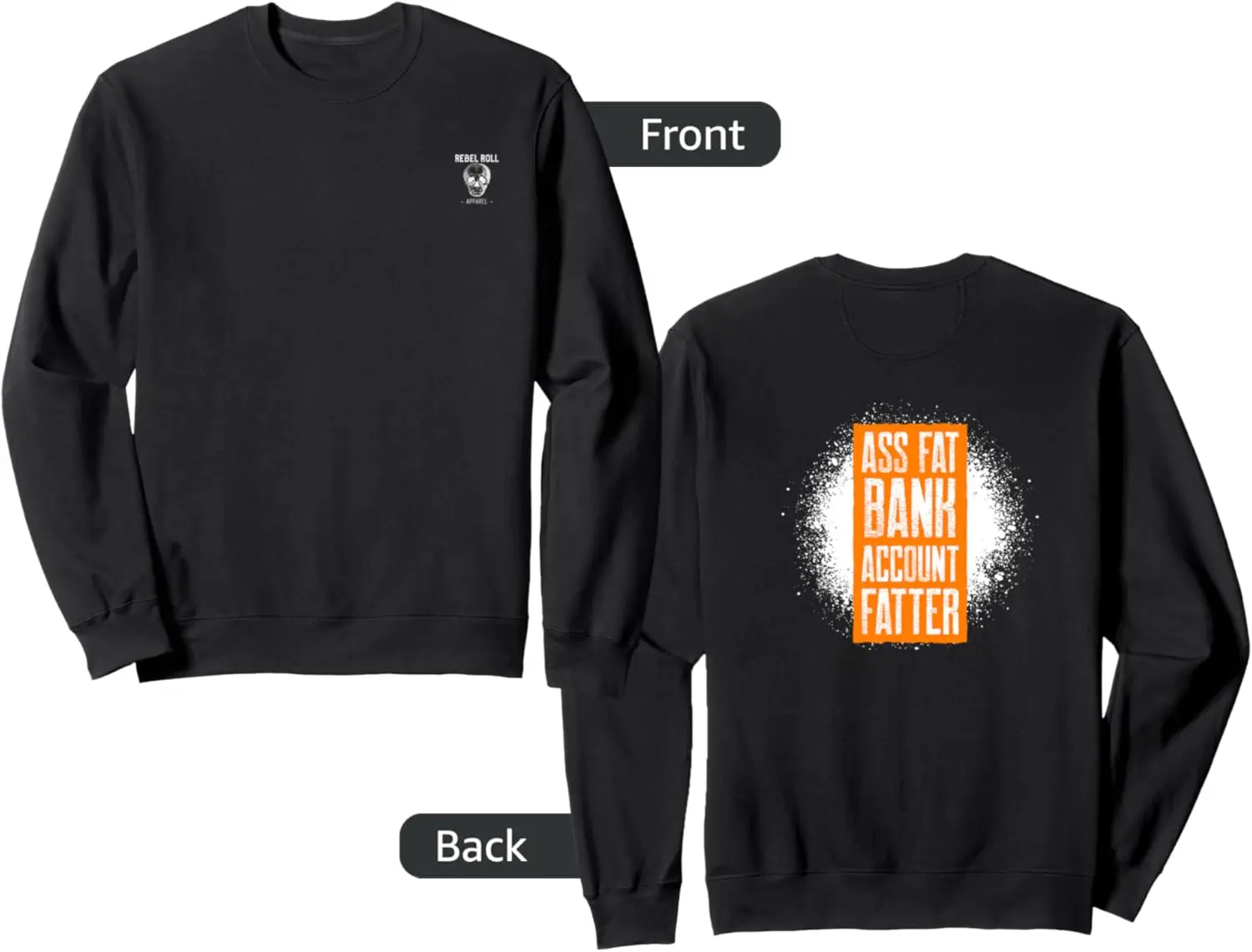 Толстая толстая толстовка с задницей Fat Bank Fatter Funny Trap Rebel