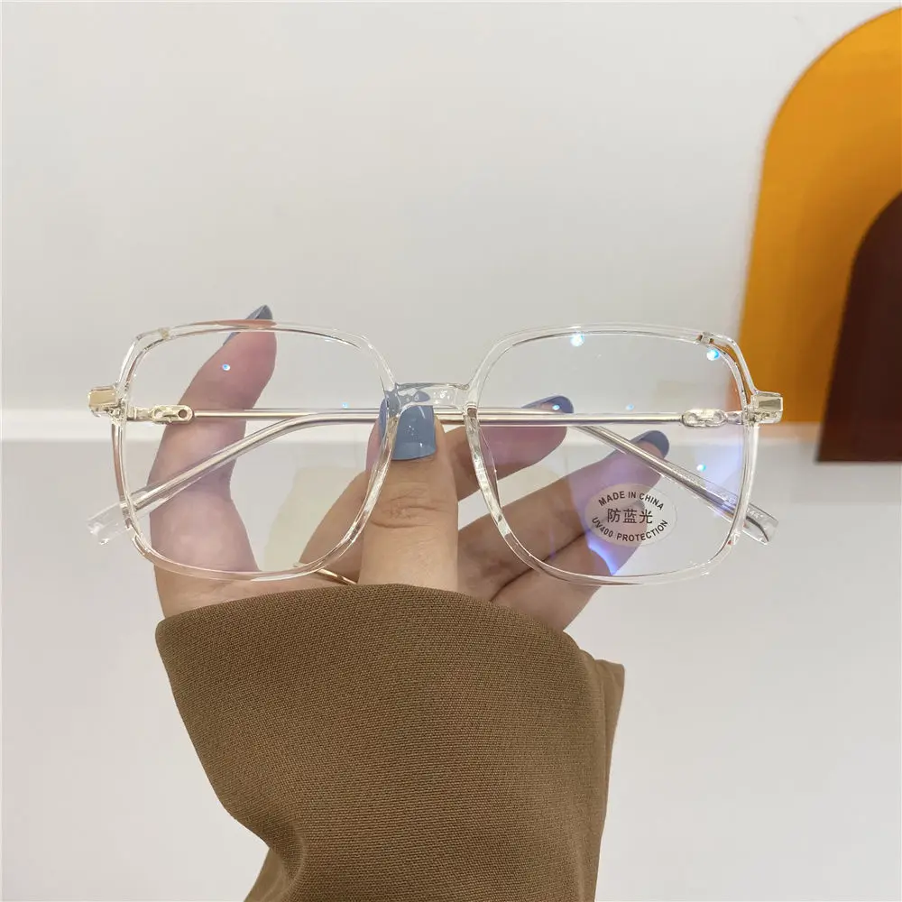 

2022 New unisex square polygon glasses for men women metal frame glasses plain glasses Nearsighted Eyewear Glasses -1.0 -2.5 -2