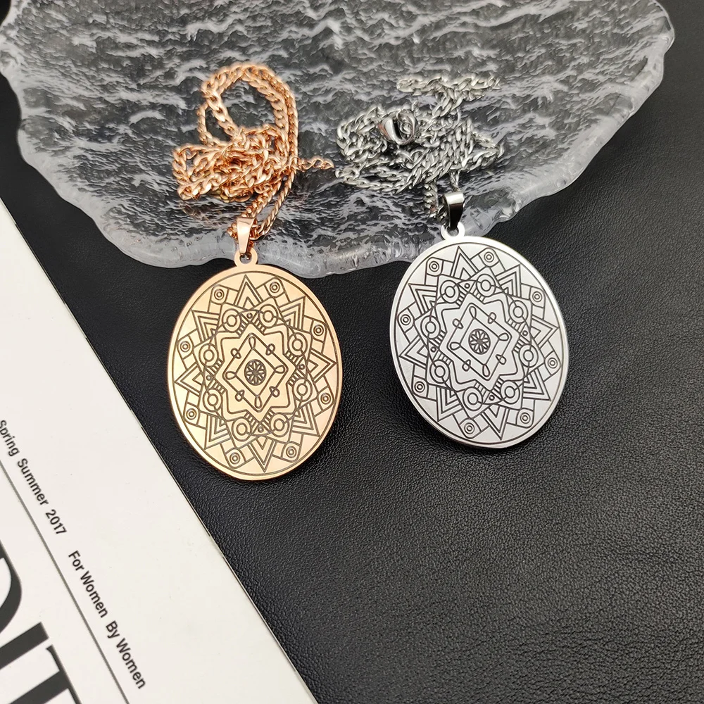 

Flower of Life Necklace Jewelry Mandala Pendant Necklaces for Women Men Geometry Charm long Chain Charm Gold Color Choker Gift