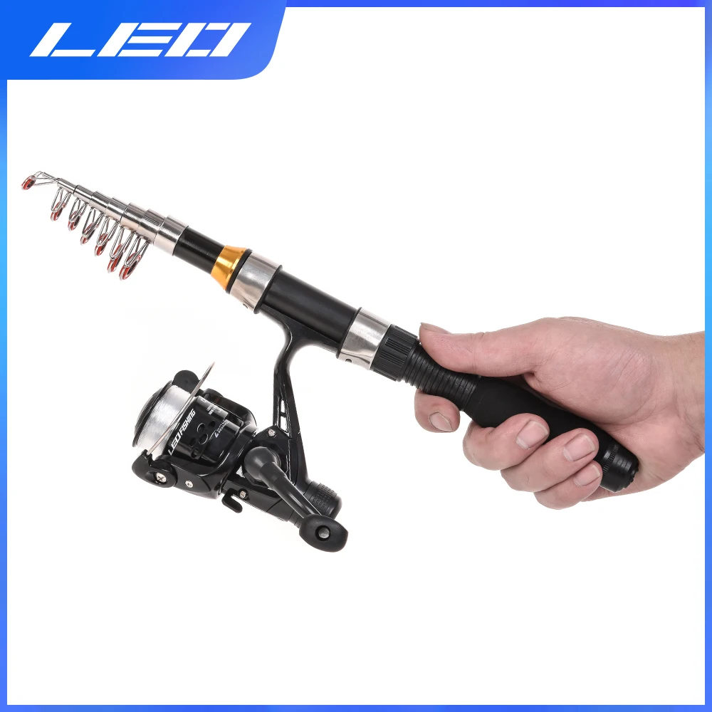 

LEOFISHING Super Mini Short Lure Telescopic Fishing Rods Spinning 1.0M-2.3M Convenient Easy to Carry Fishing Goods Accessories