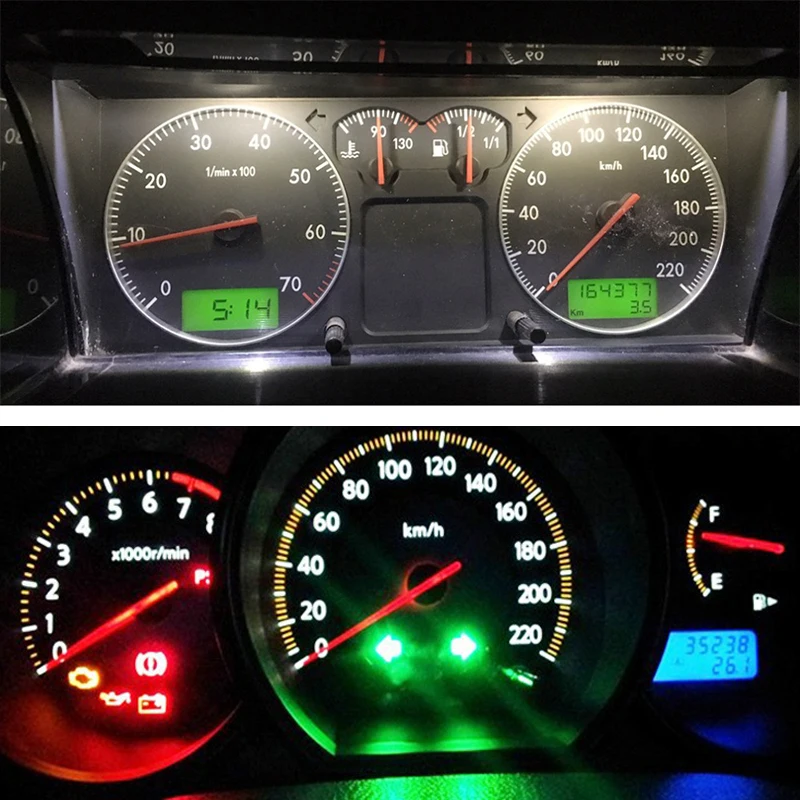10pcs T5 Led Bulb W3W W1.2W 12V Led Canbus Car Interior Lights Dashboard Warming Indicator Wedge Auto Instrument Lamp