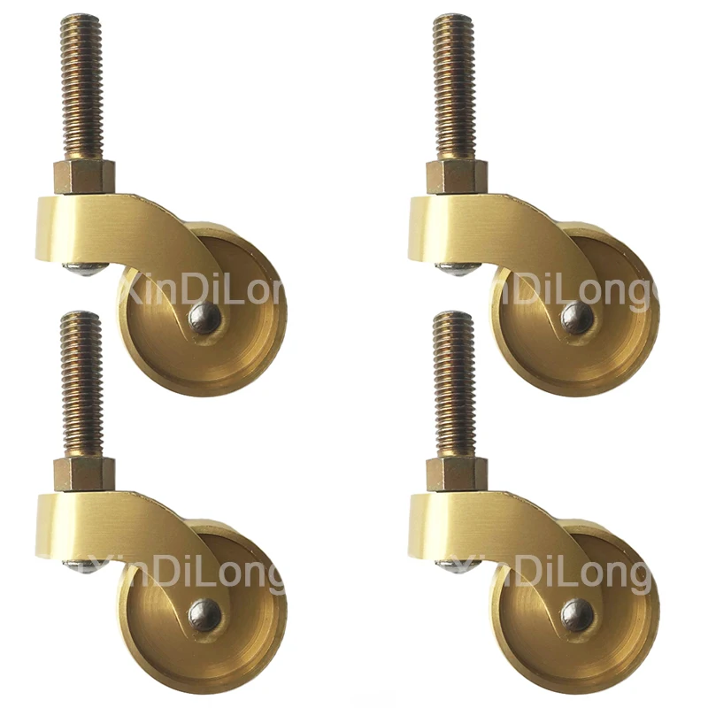 

4PCS Brass 1.25Inch Furniture Castor Antique Castor Brass Universal Wheels Mute Screw Roller for Sofa Table Chair CD201