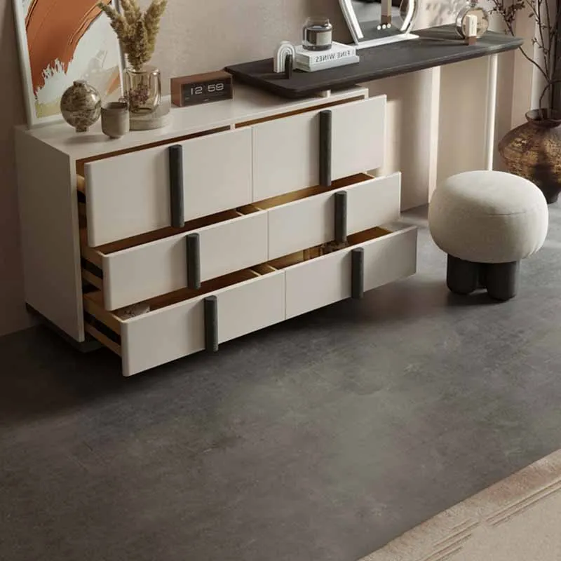 Интегрированный туалетный столик для хранения белый роскошный французский