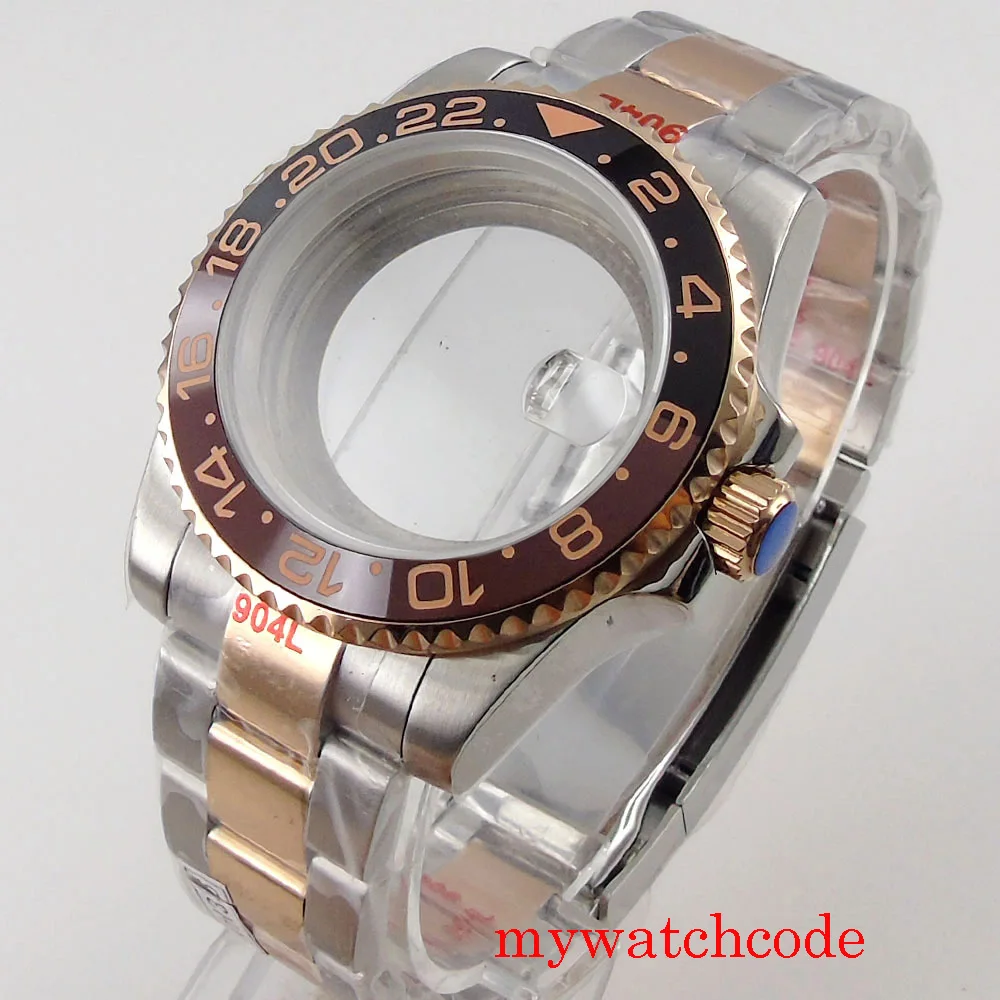 200M Waterproof SUB Diving Watch Case Two Tone Silver Rose Gold for NH34 NH35 NH36 NH37 NH38 NH39 ETA2824 MIYOTA DG MINGZHU