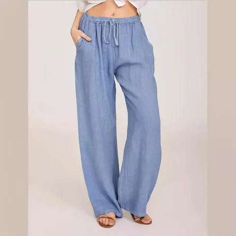 Женские летние брюки LEGIBLE из хлопка и льна