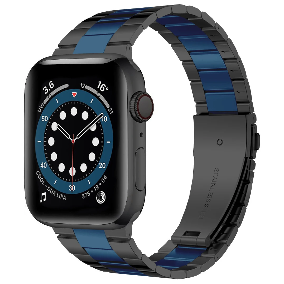 

For Apple Watch Series 6 SE 44MM 40MM Band Upgraded version Stainless Steel Metal Strap for iWatch 42mm 38mm Bracelet Watchband