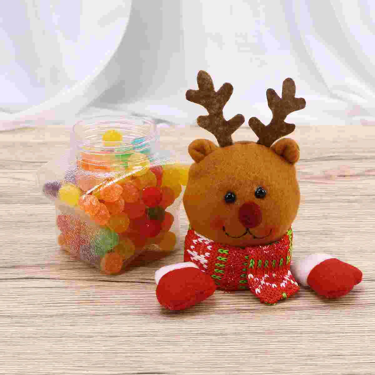 

Storage Box Candy Jars Table Top Decor Elk Christmas Toy Decoration Child Clear