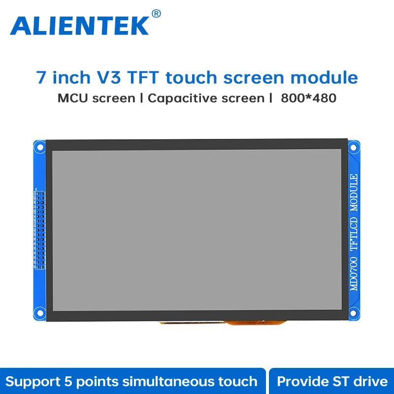 Фото Сенсорный ЖК-дисплей ALIENTEK MCU 7 дюймов V3 TFT, модуль с разрешением 800x48 0, ESP32, HDMI емкостный монитор с сенсорным экраном для Arduino №1