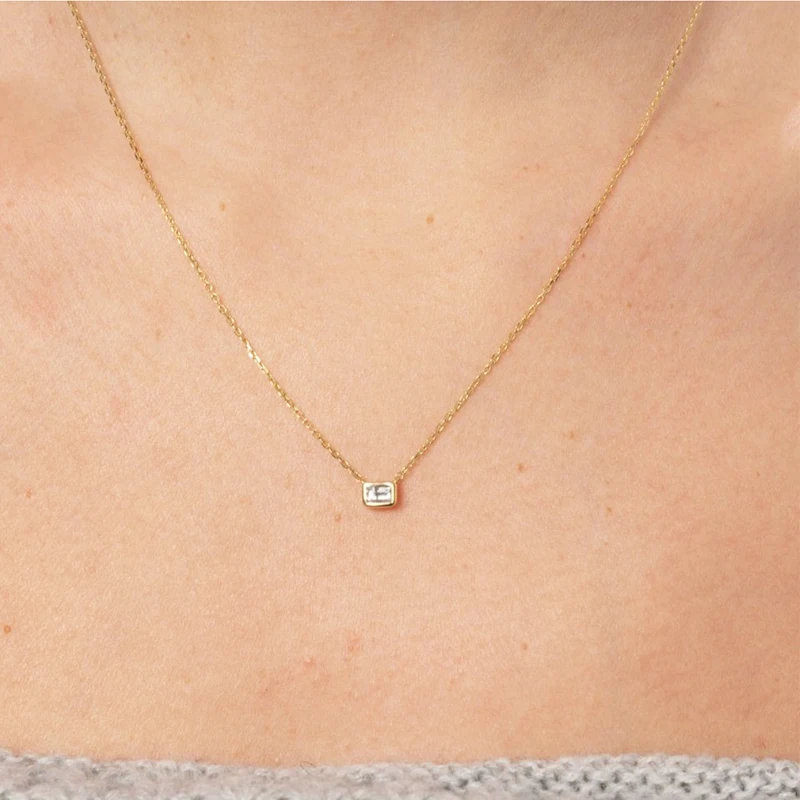 Simple Small Round Water Drop Heart-shaped Zircon Pendant Necklace for Women's Wedding Crystal Choker Fashion Elegant Jewelry