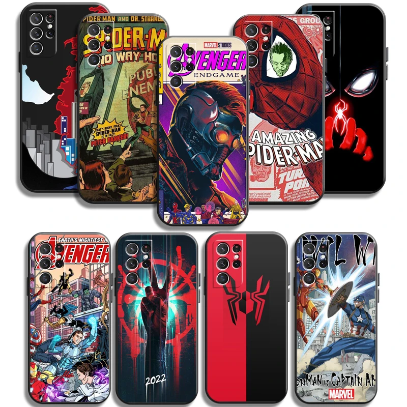 

Marvel Spiderman Phone Cases For Samsung Galaxy M12 FE S20 Lite S8 Plus S9 Plus S10 S10E S10 Lite M11 M12 S20FE Carcasa Coque