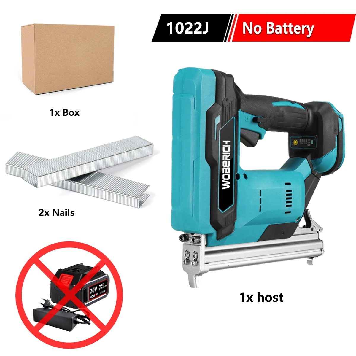 

Бесщеточный аккумуляторный пистолет для гвоздей WOBERICH 1022J для Makita 18 В