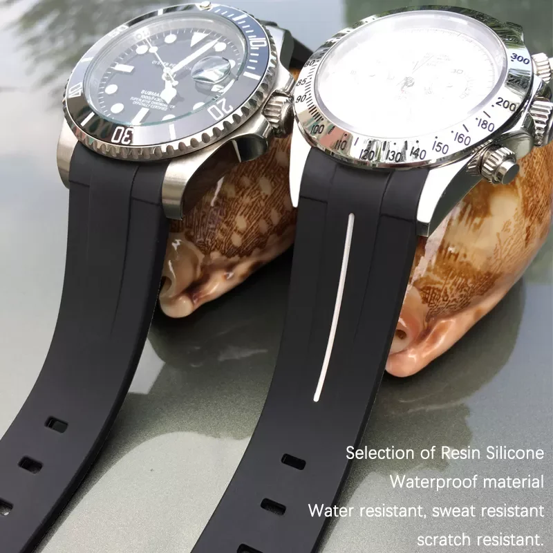 19mm 20mm Rubber Silicone Watchband Fit For Submariner Daytona DEEPSEA Oysterflex Rolex 21mm 22mm Watch Strap GMT Omega Seiko