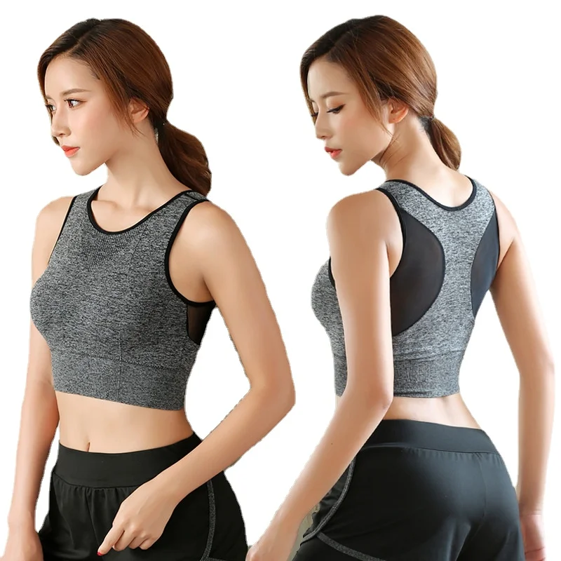

Спортивный бюстгальтер для женщин, бесшовный сетчатый топ для спортзала, бега, йоги, фитнеса, ударопрочный, кроп-топ, женские топы, спортивны...