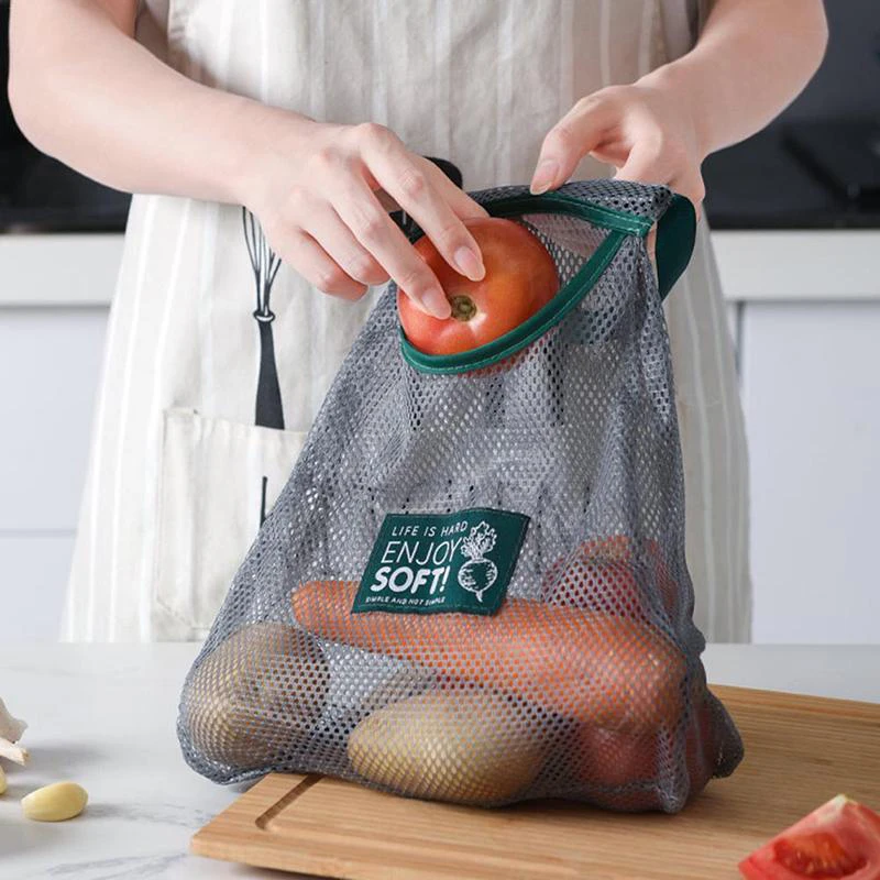 

NEW Shopping Fruit Vegetables Shopping Storage Bags Shopper Tote Mesh Net Woven Cotton Shoulder Bag Home Kitchen Hand Totes