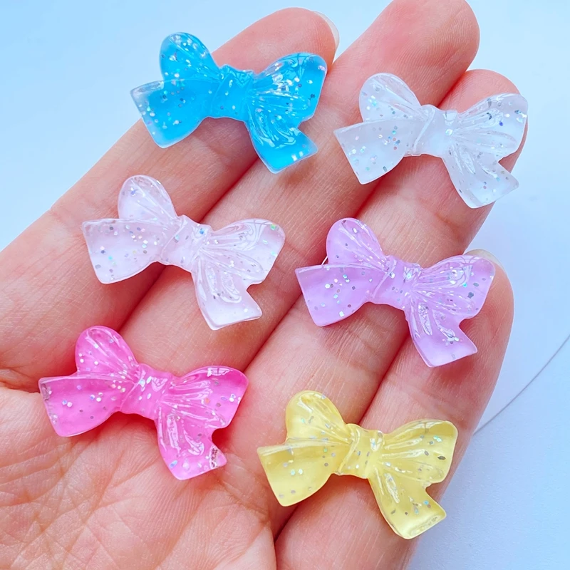 

10/20Pcs New Cute Mixed Mini Shiny Bow Flat back Resin Cabochons Scrapbooking DIY Jewelry Craft Decoration Accessorie