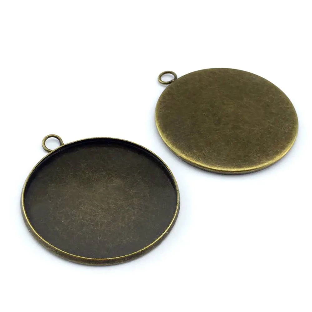 

5 шт. 35 мм Античное бронзовое покрытие кабошон основание железное Ожерелье Подвеска Установка Медные Пустые принадлежности для ювелирных изделий в поисках