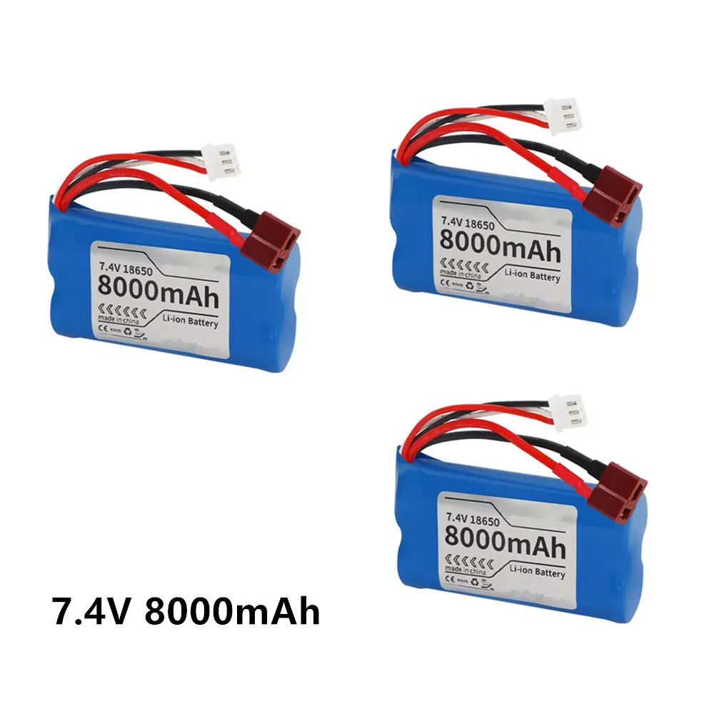 Фото Аккумулятор 7.4V 8000mAh / Зарядный кабель для: MJX 14302 MJX 14303, аккумулятор для радиоуправляемых машинок, разъем T-типа №4