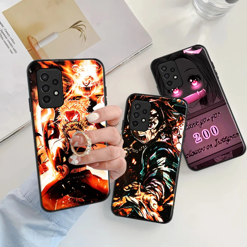 

2022Japan Anime Demon Slayer Kamado Tanjirou Nezuko Phone Case For Samsung Galaxy A11 A21S A31 A32 A41 A42 A51 A52 A71 A72 Cover