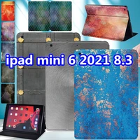 tablet case for ipad mini 6 a2567 a2568 funda ipad mini 6 2021 8 3 flame background print ultrathin leather protective cover