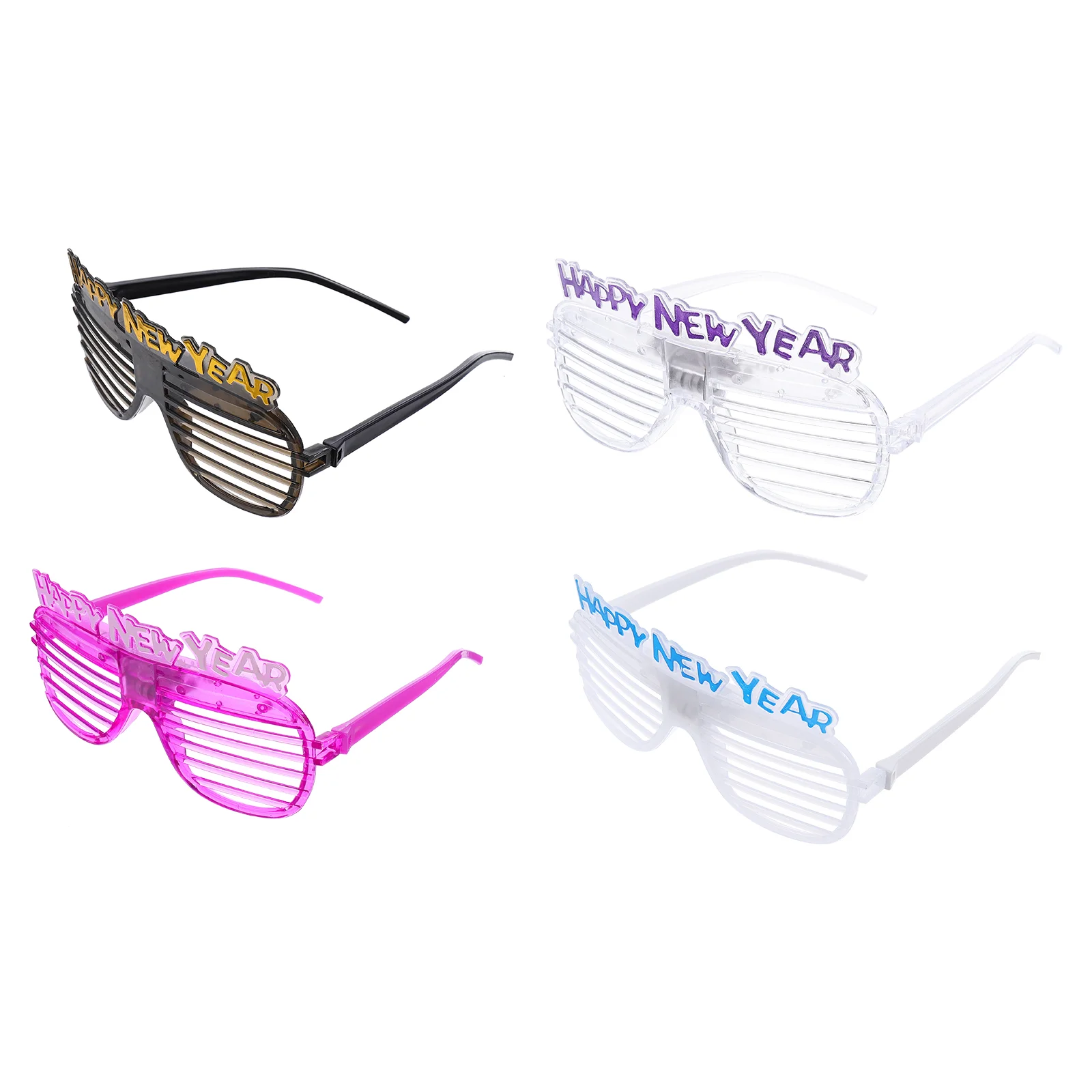 

4Pcs New Year Party Funny Blinds LED Glasses Performance Props Photo Decors