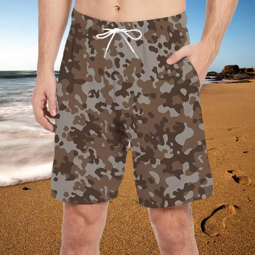 2022 Summer Men's Shorts Fashion Camouflage Print Shorts Daily Casual Shorts Oversized 6XL Male Mesh Cloth Quick Dry Beachwear