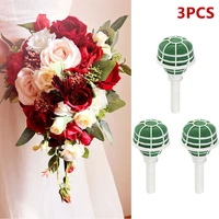 3pcs 18cm bridal floral foam bouquet handle holder bridal wedding flower decoration diy floral handle base bracket party supply