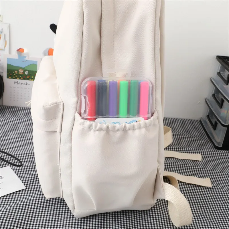 Women's Simple Casual Backpack High Quality Nylon School Bag Teen Girls Large Capacity Outdoor Travel Backpack Schoolbag