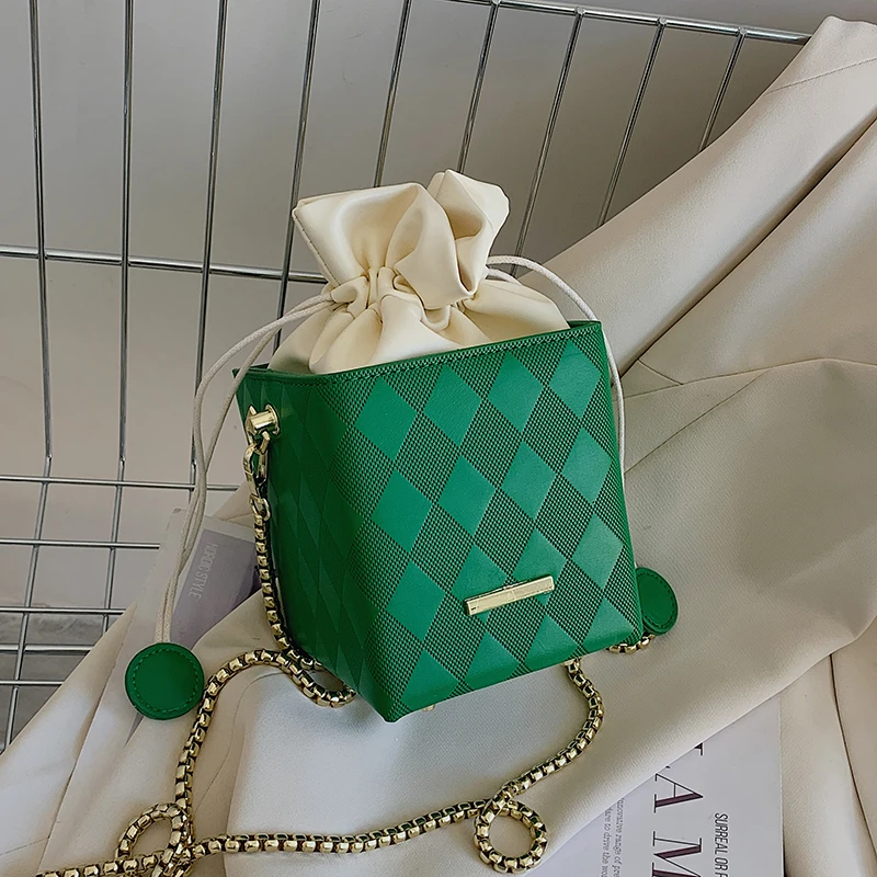 

Mini PU Leather Sling Crossbody Bags for Women 2022 Summer Luxury Kawaii Shoulder Handbags Female Summer Box Drawstring Clutch